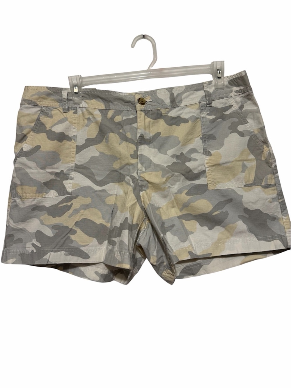 Tommy Hilfiger Women's Camouflage Bermuda Shorts - Beige & Gray size 18